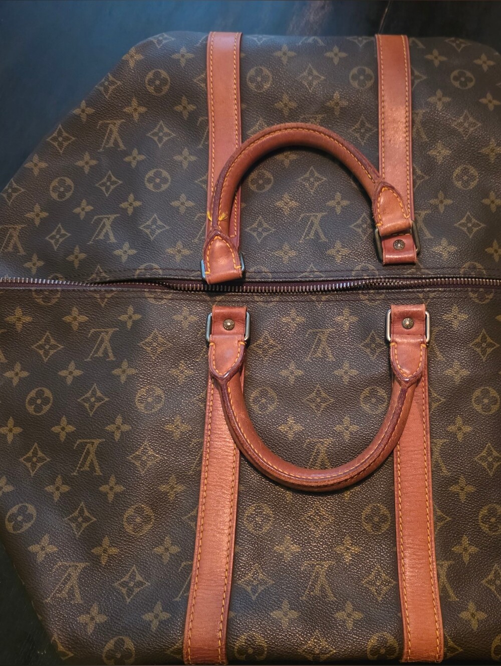Louis Vuitton Keepall Bandoulière 55 Monogram Canvas Vintage Travel Duffel Bag